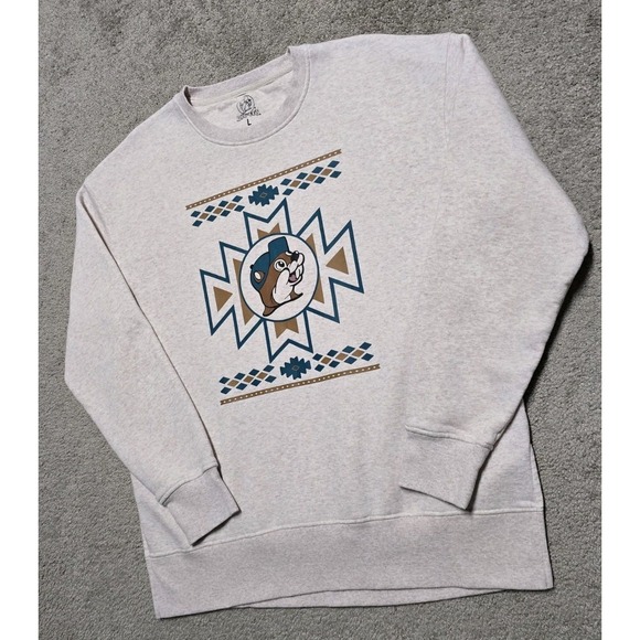 Buc-ees Aztec Tunic Pullover Sweatshirt Soft Womens Large Beige - Picture 8 of 12